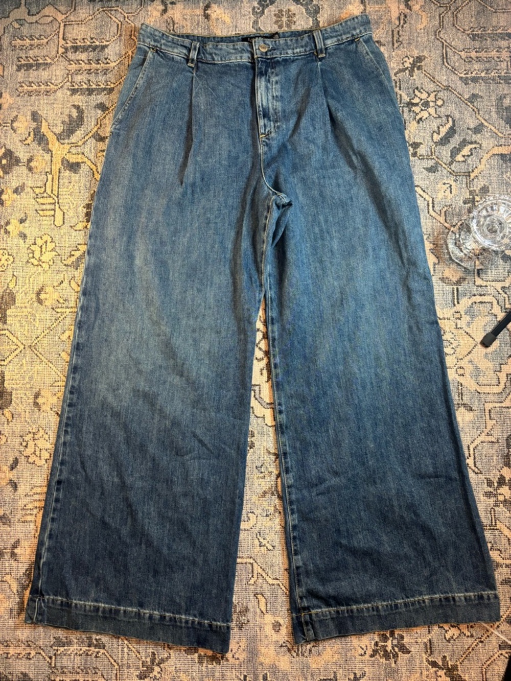 Lauren Ralph Lauren Wide-Leg Blue Denim Jeans size 14